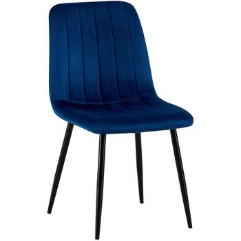 Clp Silla De Comedor Dijon Terciopelo Azul 53x45x88 Cm