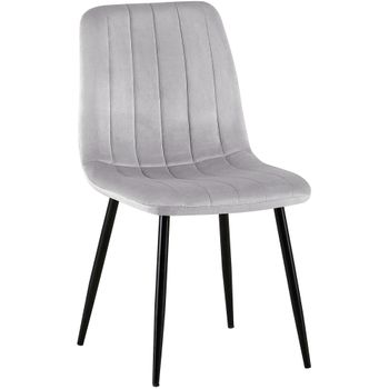 Clp Silla De Comedor Dijon Terciopelo Gris 53x45x88 Cm