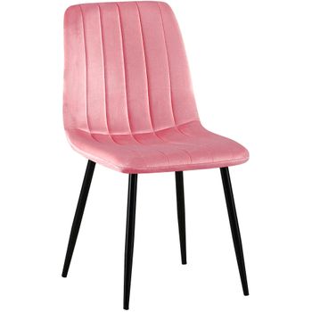 Clp Silla De Comedor Dijon Terciopelo Rosado 53x45x88 Cm