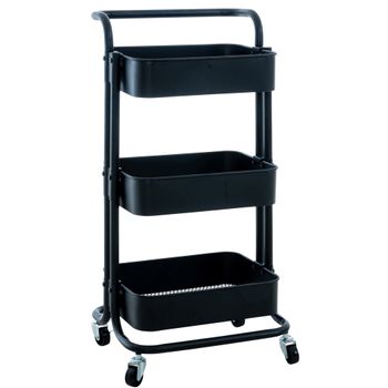 Clp Trolley Con Ruedas Mailo Metal Negro 36x43x86 Cm