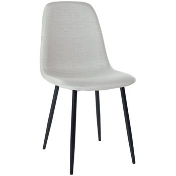 Pack 4 Sillas Comedor De Tela Gris Con Patas De Metal Aruca, Silla De  Cocina Nordica Moderna (gris X 4 Unidades) con Ofertas en Carrefour