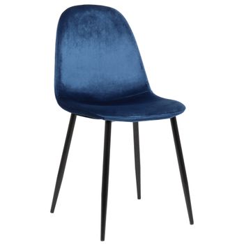 Clp Silla De Comedor Napier Terciopelo Azul 51x44x88 Cm