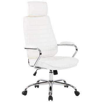 Clp Silla De Oficina Rako De Cuero Auténtico Blanco 57x59x117 Cm