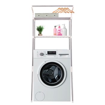 Estantería Alta Para Baño Lavadora Nordborg Metal 161 X 69 X 25 Cm Negro  [en.casa] con Ofertas en Carrefour