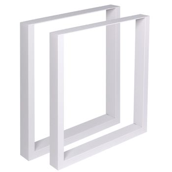 Clp Set De 2 Soportes Velden Cuadrados Para Mesas Metal Blanco 70x8x72 Cm