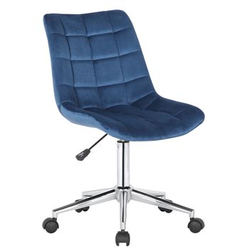 Clp Silla De Oficina Medford En Terciopelo Azul 62x46x81 Cm