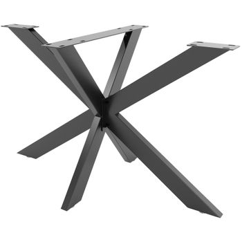 Clp Patas De Mesa Biloxi Metálicas Metal Negro 120x68x Cm