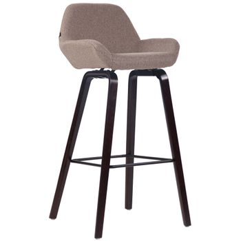 Clp Taburete De Bar Newnan De 4 Patas Con Estructura De Tela Gris Topo 51x52x103 Cm