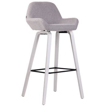 Clp Taburete De Bar Newnan De 4 Patas Con Estructura De Tela Gris 51x52x103 Cm