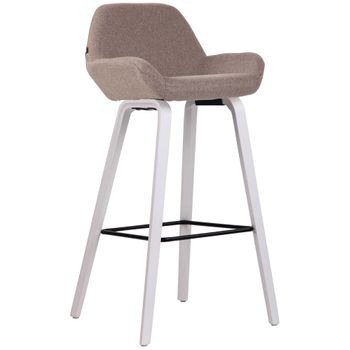 Clp Taburete De Bar Newnan De 4 Patas Con Estructura De Tela Gris Topo 51x52x103 Cm