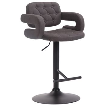 Clp Taburete De Bar Dublin En Tela Gris Oscuro 55x62x103 Cm