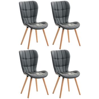 Set De 2 Sillas De Comedor Gagnef Polipiel / Metal / Ratán 82 X 56 X 55 Cm  - Marrón Y Negro [en.casa] con Ofertas en Carrefour