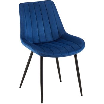 Clp Silla De Comedor Rahden En Terciopelo Azul 61x46x82 Cm