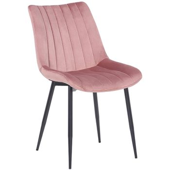 Clp Silla De Comedor Rahden En Terciopelo Rosado 61x46x82 Cm