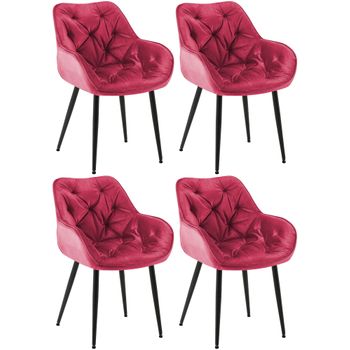 Clp Silla De Comedor Stanley En Terciopelo Rosado 62x59x82 Cm con Ofertas  en Carrefour