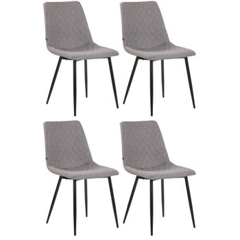 Clp Juego De 4 Sillas De Comedor Telde Tapizadas En Tela Gris 57x45x83 Cm