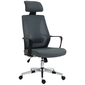 Clp Silla De Oficina Kanab Con Reposacabezas Tela Gris 61x62.5x Cm