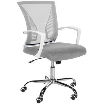 Silla De Oficina Ergonómica 4u Blanca Con Reposabrazos - Malla