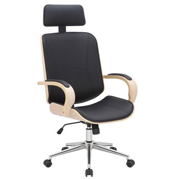 Clp Silla De Oficina Dayton Simil Cuero Natural/negro 70x70x Cm