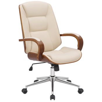 Clp Silla De Oficina Yankton Simil Cuero Nogal/crema 68x60x102 Cm