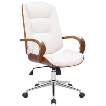 Clp Silla De Oficina Yankton Simil Cuero Nogal/blanco 68x60x102 Cm