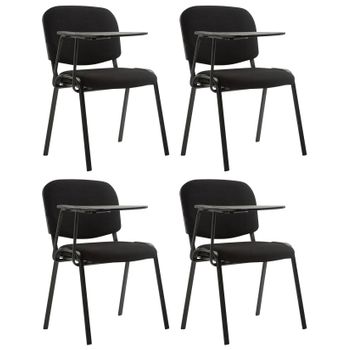 Clp Juego De 4 Sillas Ken En Tela Con Mesa Plegable Negro 71x53x81 Cm