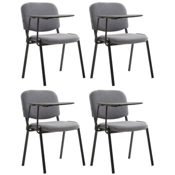 Clp Juego De 4 Sillas Ken En Tela Con Mesa Plegable Gris 71x53x81 Cm