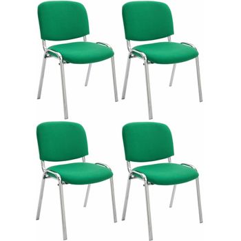 Clp Set De 4 Sillas Confidente Ken Chrom Tela Verde 64x54x79 Cm