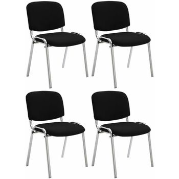 Clp Set De 4 Sillas Confidente Ken Chrom Tela Negro 64x54x79 Cm