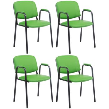 Clp Set De 4 Sillas Confidente Ken Pro En Polipiel Simil Cuero Verde 55x53x79 Cm