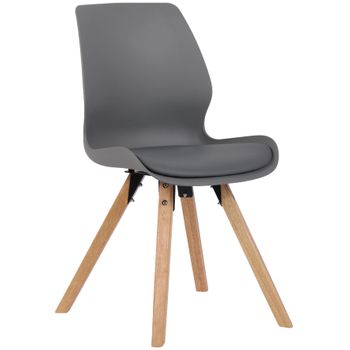 Clp Silla De Salón Luna Con Asiento Acolchado Plástico Gris 58x49x87.5 Cm