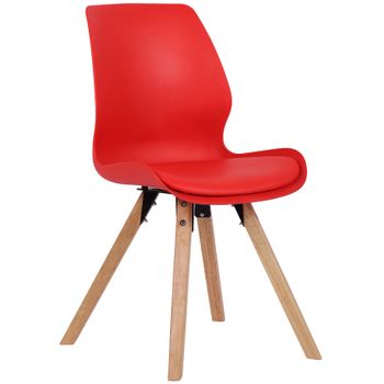 Clp Silla De Salón Luna Con Asiento Acolchado Plástico Rojo 58x49x87.5 Cm