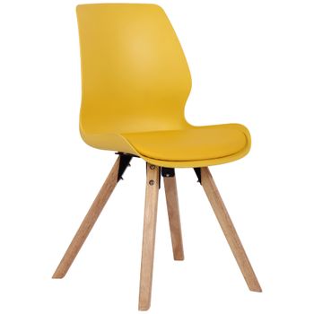 Clp Silla De Salón Luna Con Asiento Acolchado Plástico Amarillo 58x49x87.5 Cm