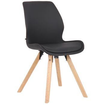 Clp Silla De Salón Luna Con Asiento Acolchado Simil Cuero Negro 58x49x87.5 Cm