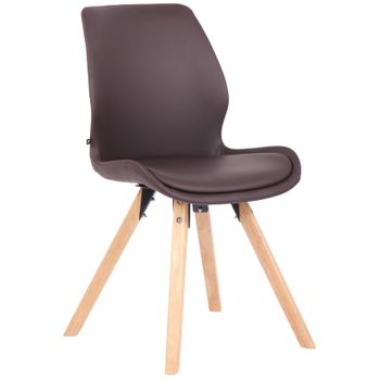 Clp Silla De Salón Luna Con Asiento Acolchado Simil Cuero Marrón 58x49x87.5 Cm