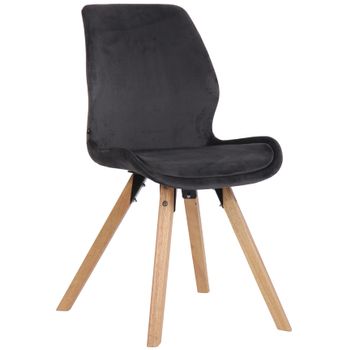 Clp Silla De Salón Luna Con Asiento Acolchado Terciopelo Gris Oscuro 58x49x87.5 Cm