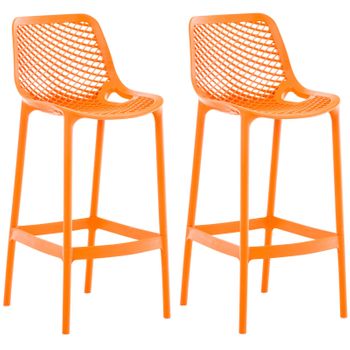 Clp Set De 2 Taburetes Outdoor Air Plástico Naranja 53x45x105 Cm