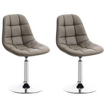 Clp Set De 2 Sillas Lounge Emil En Polipiel Simil Cuero Gris Topo 52x48x84 Cm