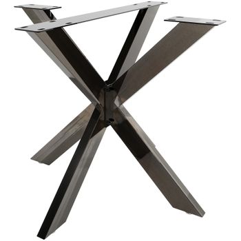 Clp Patas De Mesa Biloxi Metálicas Metal Negro Industrial 85x85x Cm