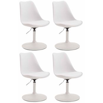 Clp Set De 4 Sillas De Comedor Maverick Con Pie De Trompeta Plástico Blanco 57x48x76 Cm