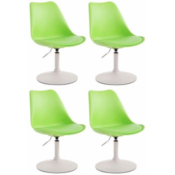 Clp Set De 4 Sillas De Comedor Maverick Con Pie De Trompeta Plástico Verde 57x48x76 Cm