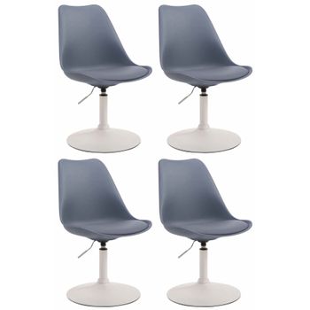 Clp Set De 4 Sillas De Comedor Maverick Con Pie De Trompeta Plástico Gris 57x48x76 Cm