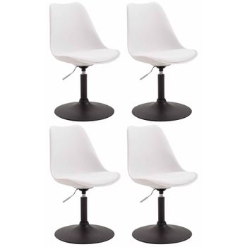 Clp Set De 4 Sillas De Comedor Maverick Con Pie De Trompeta Plástico Blanco 57x48x76 Cm