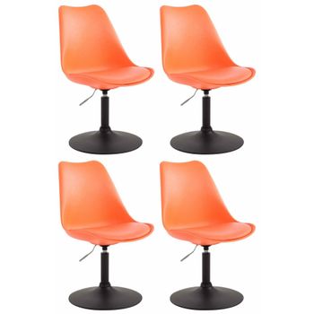 Clp Set De 4 Sillas De Comedor Maverick Con Pie De Trompeta Plástico Naranja 57x48x76 Cm