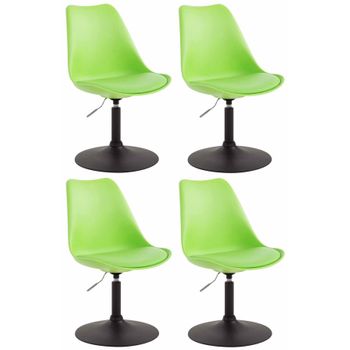 Clp Set De 4 Sillas De Comedor Maverick Con Pie De Trompeta Plástico Verde 57x48x76 Cm