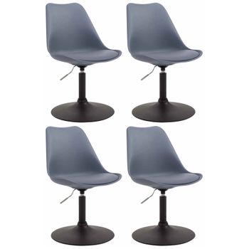 Clp Set De 4 Sillas De Comedor Maverick Con Pie De Trompeta Plástico Gris 57x48x76 Cm