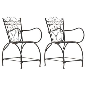 Clp Set De 2 Sillas De Jardín Sheela Metal Bronce 60x48x88 Cm