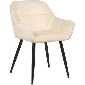 Clp Silla De Salón Emia En Terciopelo Crema 61x56.5x84 Cm