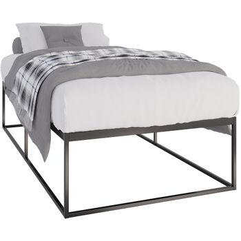 Clp Cama De Metal Scala Negro 205.5x105.5x46.5 Cm