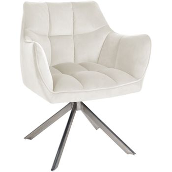 Clp Silla De Comedor Swing En Terciopelo Crema 58x67x81 Cm